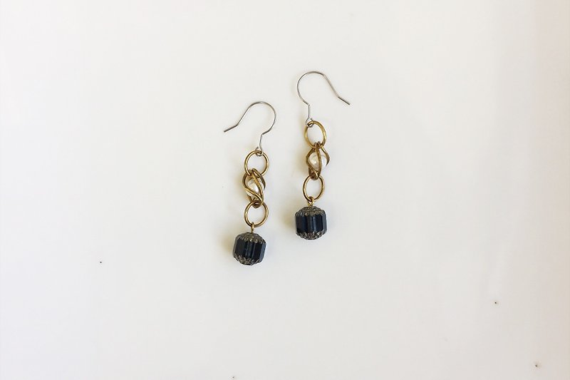 Miss Bavarian brass earrings - Earrings & Clip-ons - Gemstone Gray