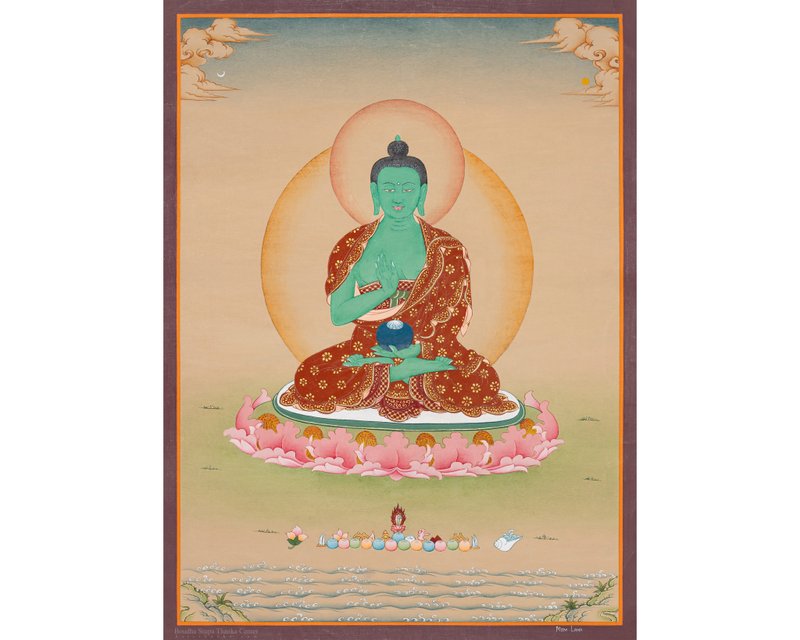 傳統製作  阿莫嘉悉地佛唐卡  來自喜馬拉雅山脈。 - 壁貼/牆壁裝飾 - 其他材質 多色