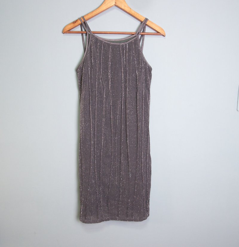 FOAK古著 義大利製Sisley銀河夜曲兩件式洋裝 - 連身裙 - 聚酯纖維 灰色