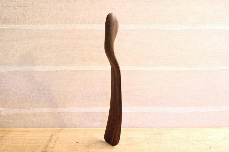 Black walnut solid wood handmade spatula Kefen hand-made - ตะหลิว - ไม้ 