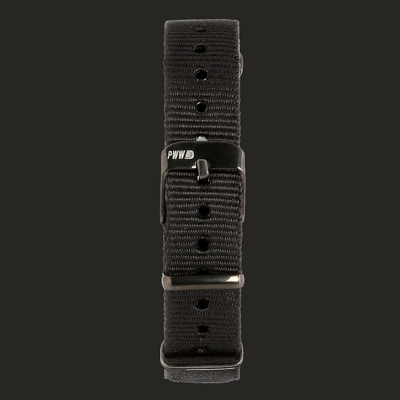 シグネチャーNATOストラップ14mm-ミュートブラック - 腕時計ベルト - ナイロン ブラック