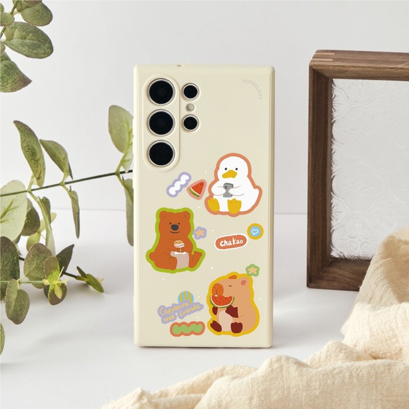 查高插畫查查與好友純色矽膠SAMSUNG手機殼 - 手機殼/手機套 - 塑膠 多色