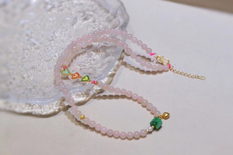 Original lotus root powder and Tianyu clavicle chain - สร้อยคอ - หยก 