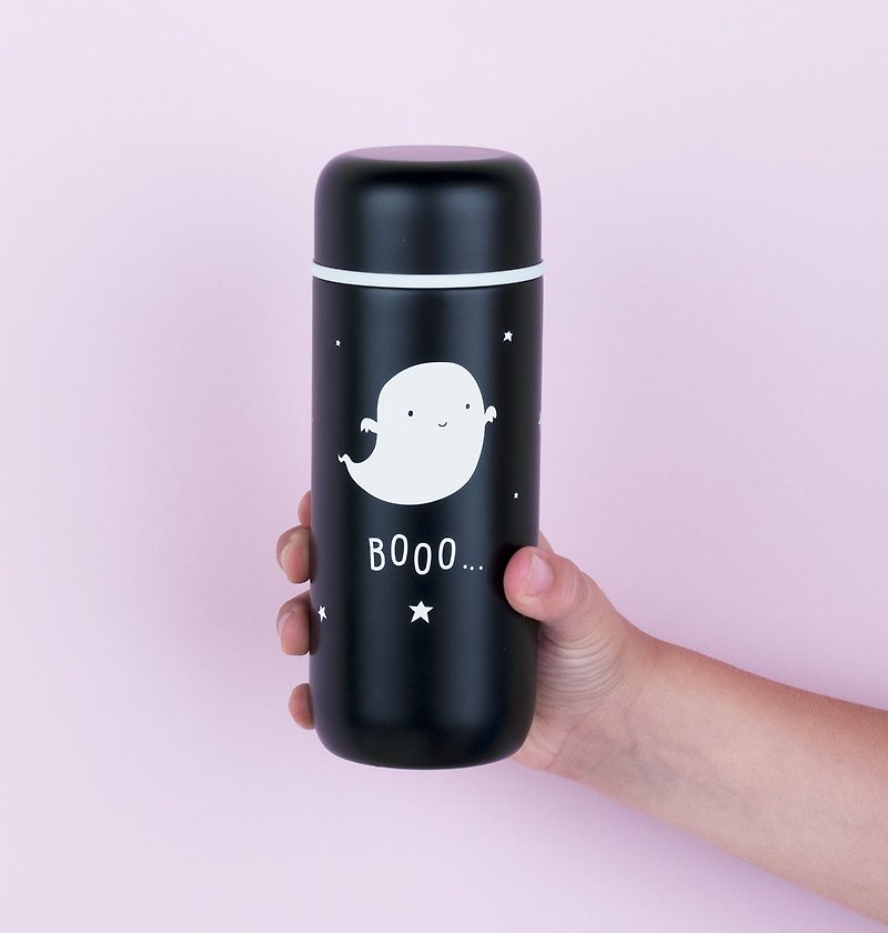 [Out of print sale] Holland a Little Lovely Company naughty ghost stainless steel thermos - กระบอกน้ำร้อน - สแตนเลส สีดำ
