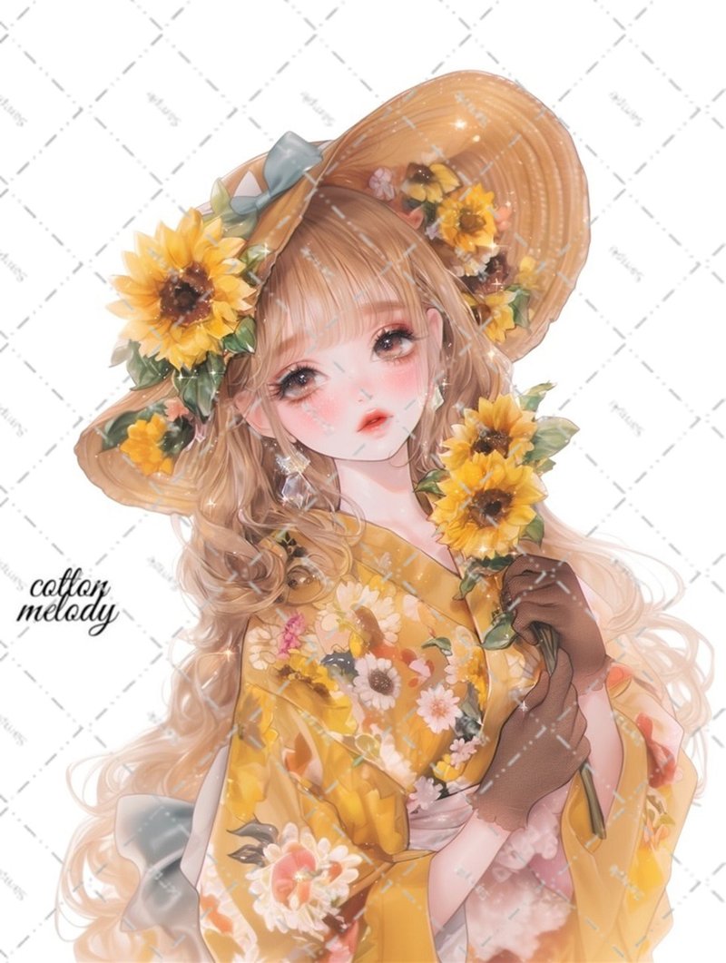 original sticker no.6138 人物ステッカー オリジナルステッカー 人物ステッカー 女の子ステッカー オリジナル人物ステッカー - 貼紙 - 紙 
