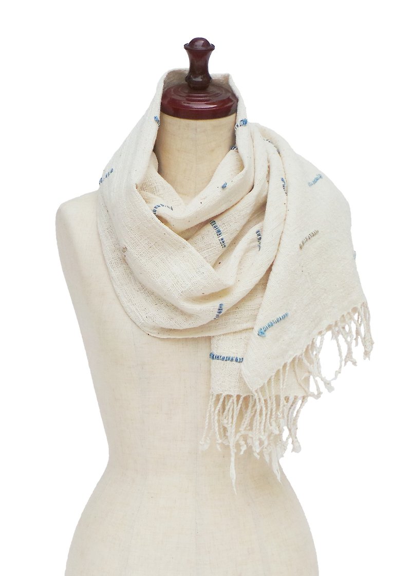 Scarf - Knit Scarves & Wraps - Cotton & Hemp White