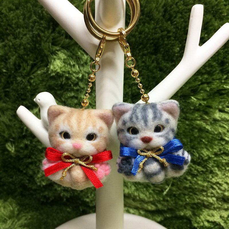Dual purpose cat/tiger striped kitten - ที่ห้อยกุญแจ - ขนแกะ 