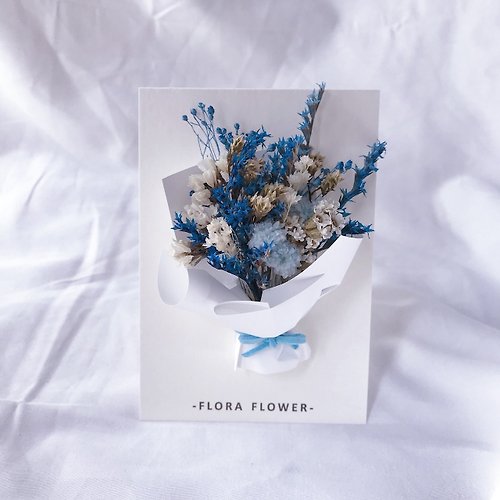 Flora Flower Flora Flower乾燥花卡片-藍白色系