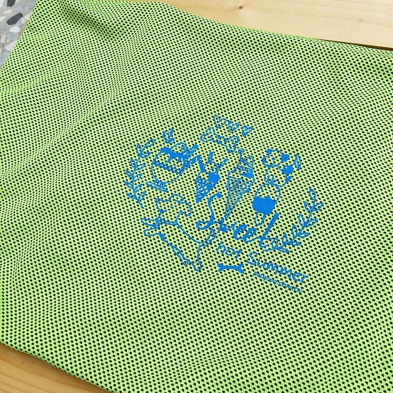 Green ice cream dog cool cloth cover (requires use with cool pad) - ที่นอนสัตว์ - ผ้าฝ้าย/ผ้าลินิน หลากหลายสี