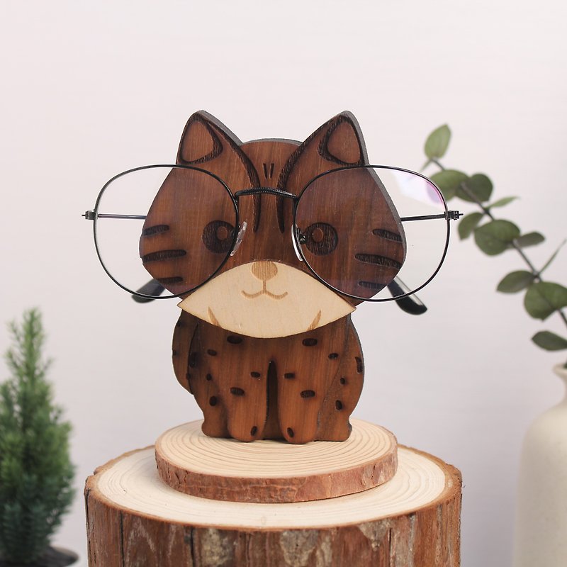 Guardian Stone glasses frame/storage rack/storage glasses/ Stone/cat - กล่องแว่น - ไม้ สีนำ้ตาล