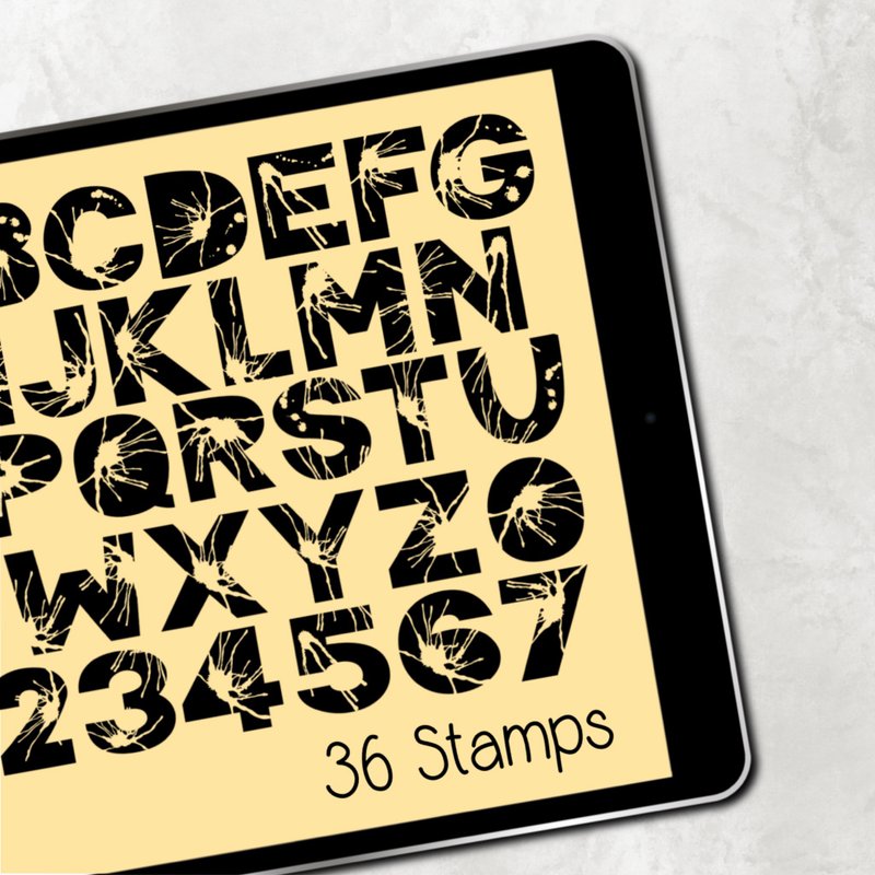 Splash Font Procreate Brush Stamp - 其他數位商品 - 其他材質 