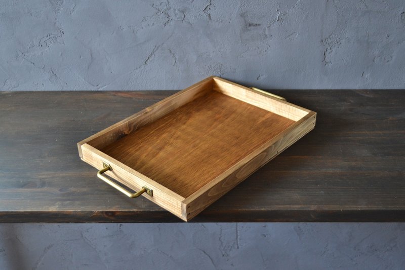 0310mito 日本檜木咖啡托盤 L尺寸 復古金色 - 其他家具 - 木頭 咖啡色