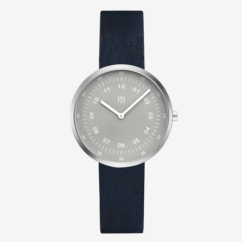 スモークグリーン34mmネイビーブルーイタリアンレザーベルトスイスムーブメントサファイアガラスアンチフラワー - 腕時計 - 革 ブラック