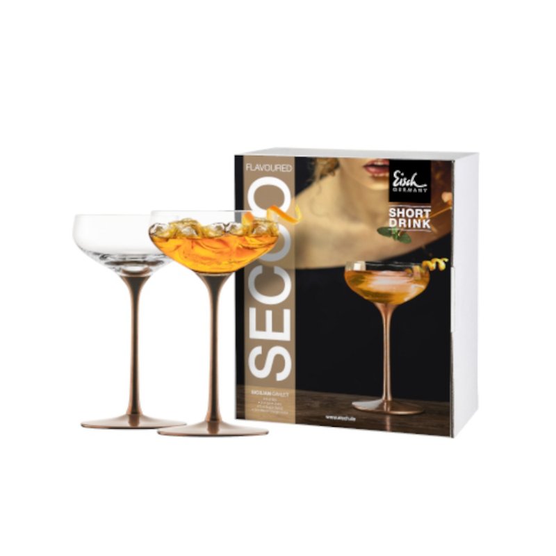 【Eisch】Germany Secco Rose Gold Copper Stem Cocktail Glass - Bar Glasses & Drinkware - Glass 