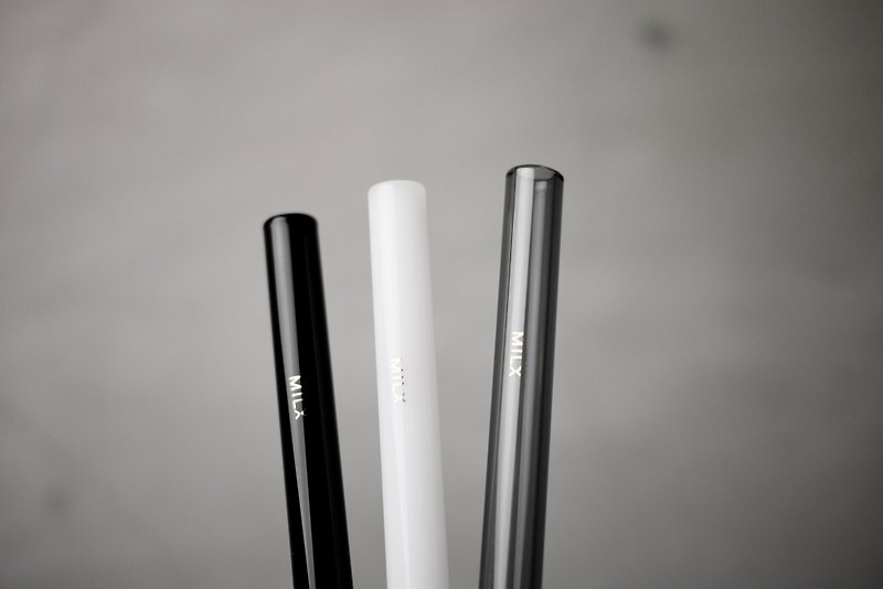 MILX oblique mouth glass straw - Reusable Straws - Glass Transparent