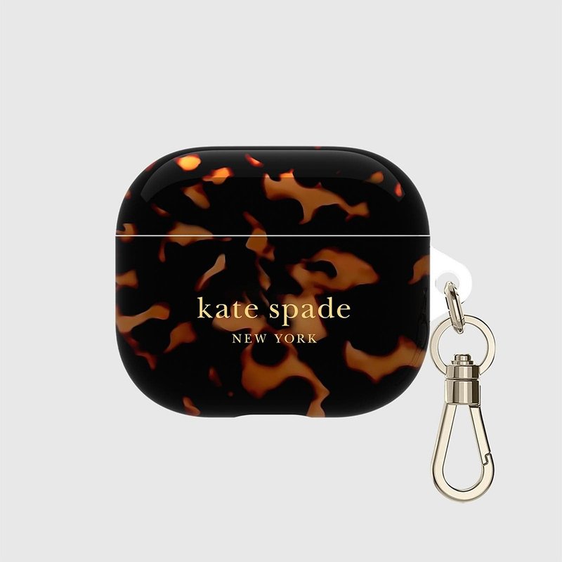 【kate spade】AirPods 3 精品耳機套 華麗玳瑁 - AirPods/耳機保護套 - 塑膠 咖啡色