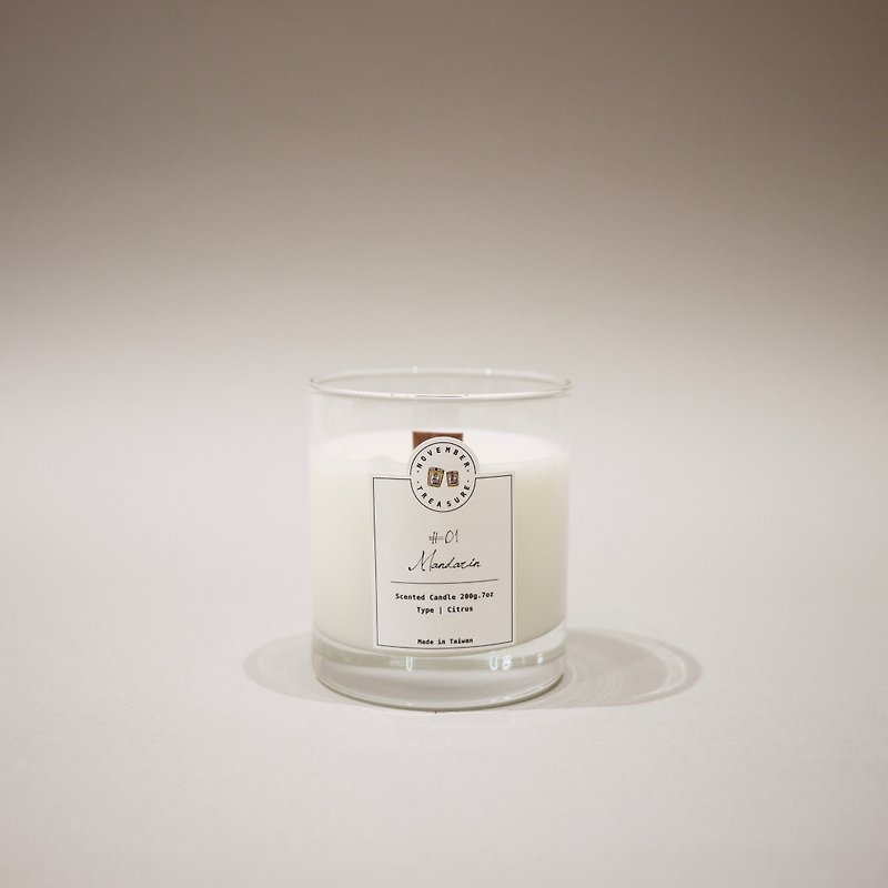 01' MANDARIN / craft scented candle - เทียน/เชิงเทียน - ขี้ผึ้ง ขาว