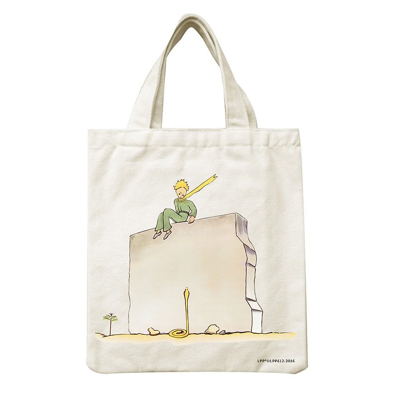 小王子經典版授權-野餐包：【牆角下的黃蛇】,CA2AA03 - 手提包/手提袋 - 棉．麻 卡其色