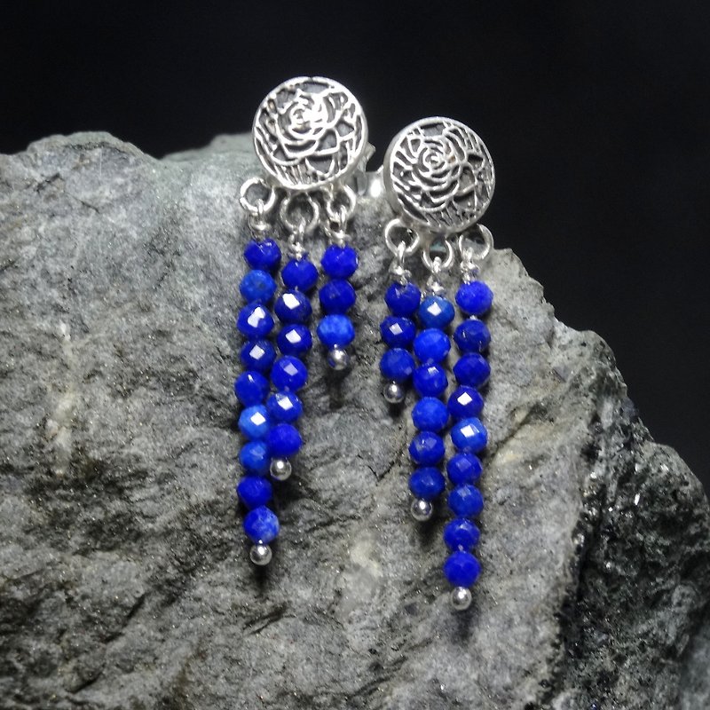 Earrings, Lapis, Sterling Silver, Handmade Jewelry - Earrings & Clip-ons - Gemstone Blue