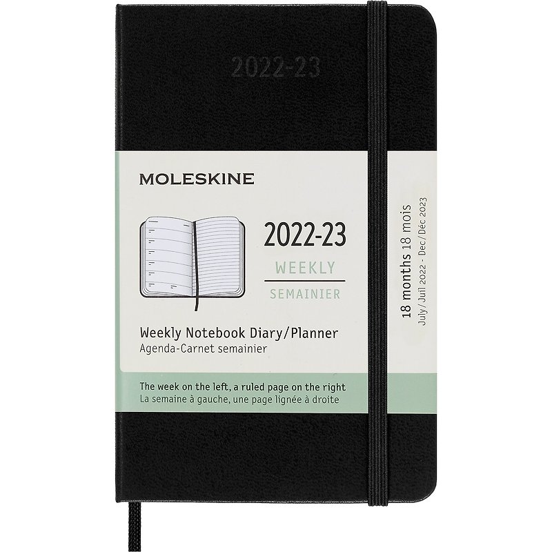 MOLESKINE 2022-23 Weekly Diary 18M Hard Shell Pocket Black - Notebooks & Journals - Paper Black