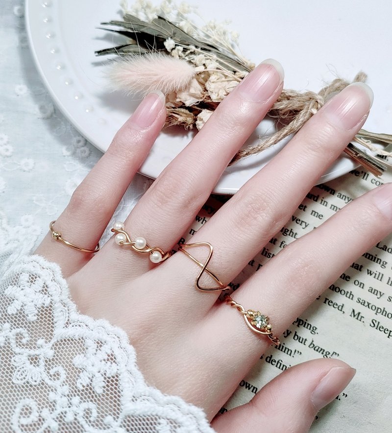 design ring set - แหวนทั่วไป - ทองแดงทองเหลือง สีทอง