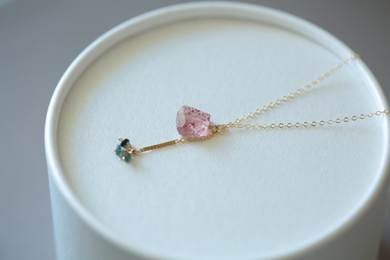 Strawberry Crystal Tourmaline Necklace│14KGF - Necklaces - Crystal Red