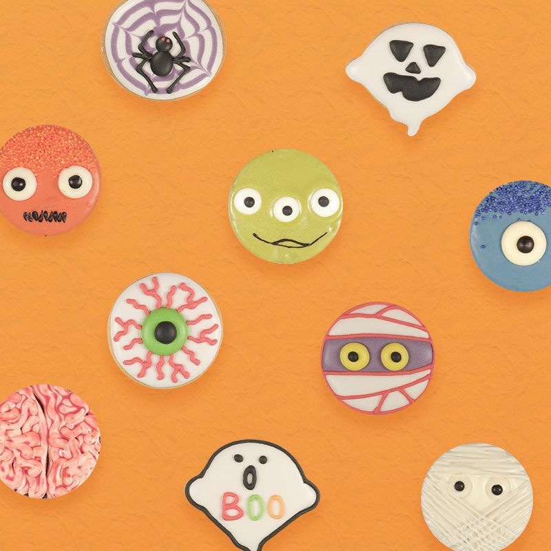 "Halloween limited" chocolate biscuits five gift box - คุกกี้ - อาหารสด สีส้ม