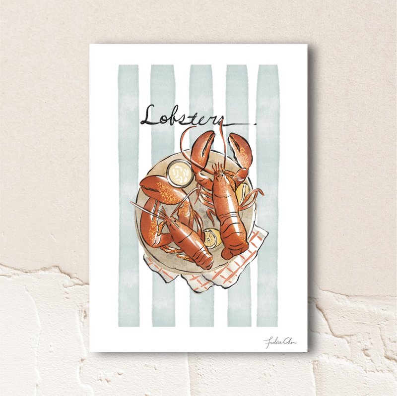 Lobsters Printed Painting Wall Decor - Posters - Paper White