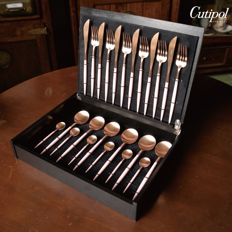 Portugal Cutipol GOA series original wooden gift box 24-piece set - ช้อนส้อม - สแตนเลส หลากหลายสี