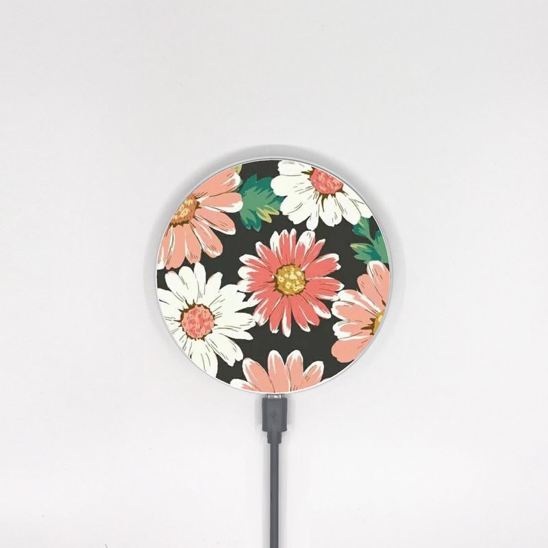 【香港製造】可愛小菊花10W手機無線充電板 Wireless Charger 031 - 無線充電盤/板/座 - 其他材質 黑色