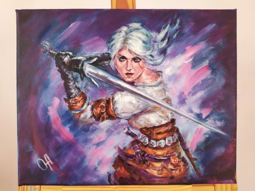 オリジナルの油絵。ウィッチャーのシリ。ファンタジー。 - ショップ