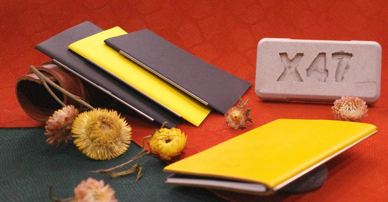 Xmas/Refillable leather agenda /x47/Size A6 (1 or 2 Booklets) - Notebooks & Journals - Genuine Leather Yellow