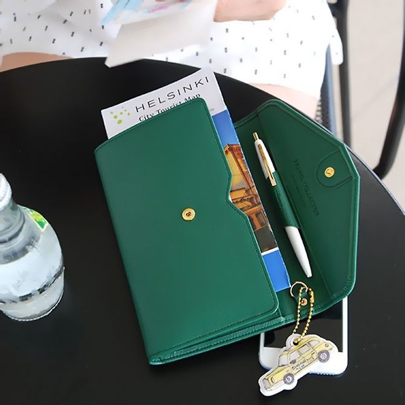 PLEPIC 旅行收藏家護照信封包-森林綠,PPC93105 - 長短皮夾/錢包 - 人造皮革 綠色