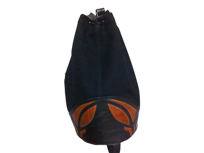 ヌバック ドローストリングバッグ - 側背包/斜背包 - 真皮 黑色