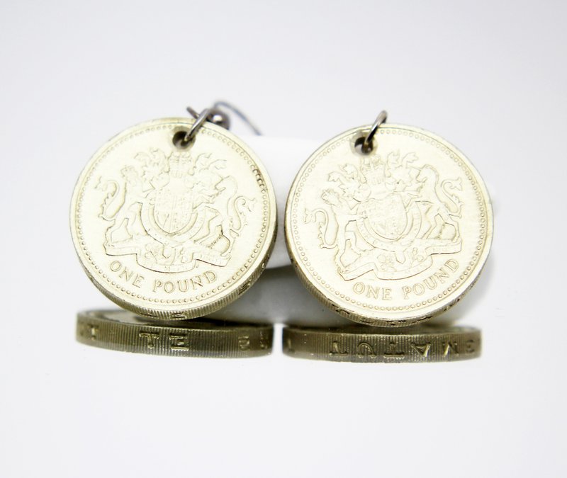 Coin Hoop Earrings Mini Coin Earrings Coin Drop Earrings Ancient Coin Jewelry - 耳環/耳夾/耳骨夾 - 其他金屬 