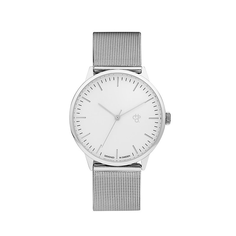 Swedish Brand-Nando Series Silver Dial-Silver Milanese Band Adjustable Watch - นาฬิกาผู้ชาย - สแตนเลส สีเงิน