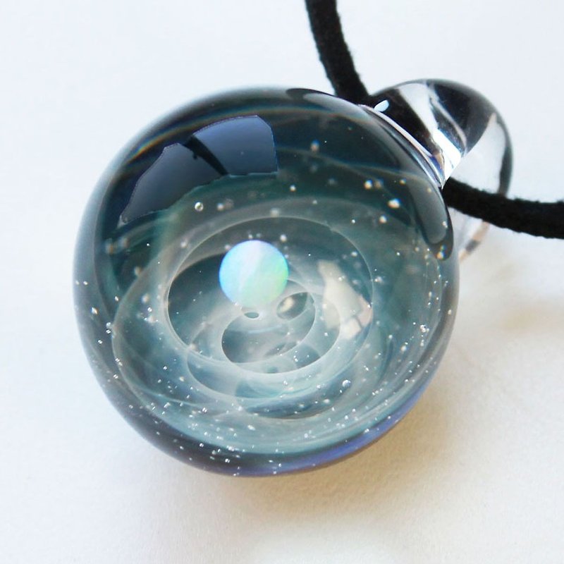 Your first star only. ver2 White edition Glass pendant Universe - Necklaces - Glass Blue