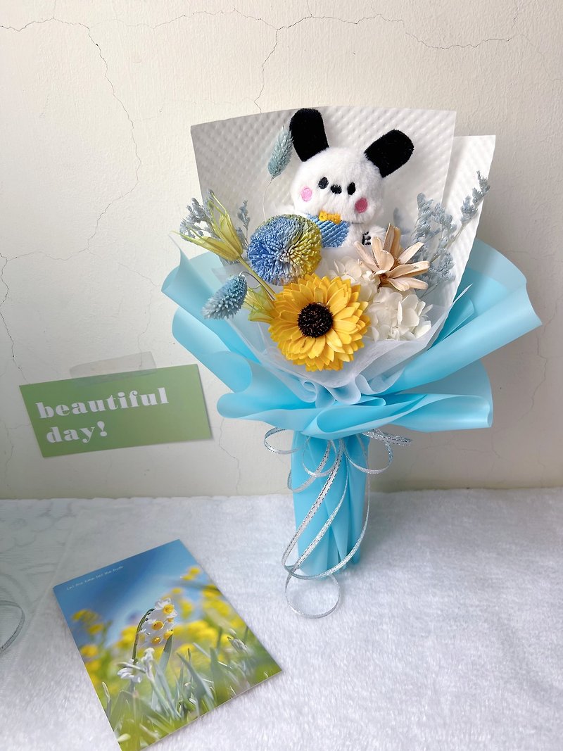 [Graduation Bouquet] flower-of-life dog bouquet, sunflower bouquet, teacher bouquet - Dried Flowers & Bouquets - Plants & Flowers Blue