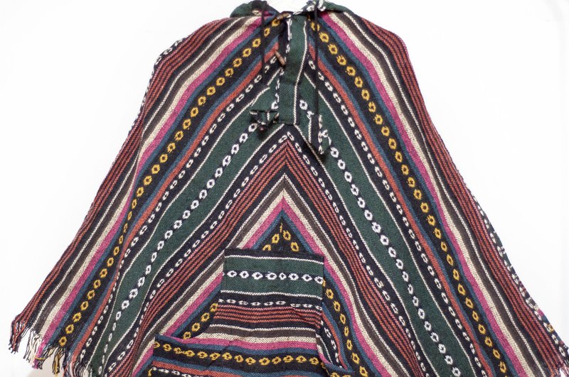 Indian ethnic style tassel cape/Bohemian cape shawl/cotton hooded cape-Pink Morocco - ผ้าพันคอถัก - ผ้าฝ้าย/ผ้าลินิน หลากหลายสี