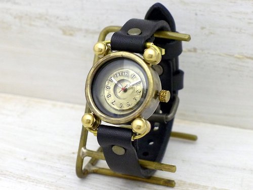 手作り時計 渡辺工房 Hand Craft Watch "Watanabe-KOBO" 手作り腕時計 FROG-Jr 32mm Brass(真鍮) BKチューブ (288 BK)