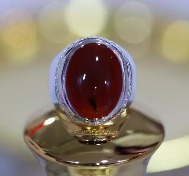 Blood Red Yemeni Aqeeq Ring Beautiful Handmade Jewelry Ring Mens Real Jewellery - 戒指 - 寶石 紅色
