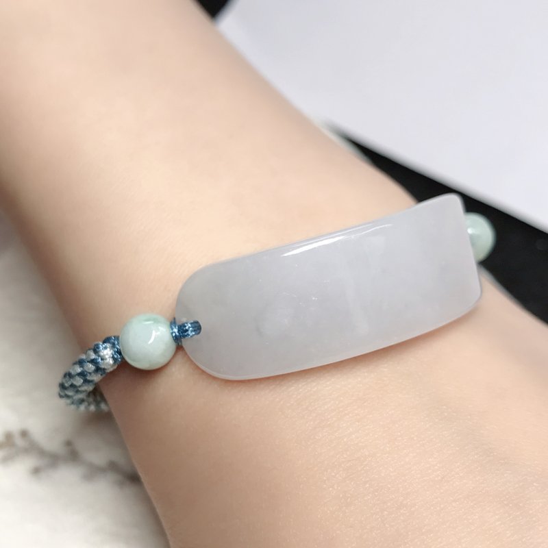 [May Nothing Happen] Ice Jadeite Wushi Brand Braided Bracelet | Natural Burmese Grade A Jadeite | Gift - สร้อยข้อมือ - หยก สีใส