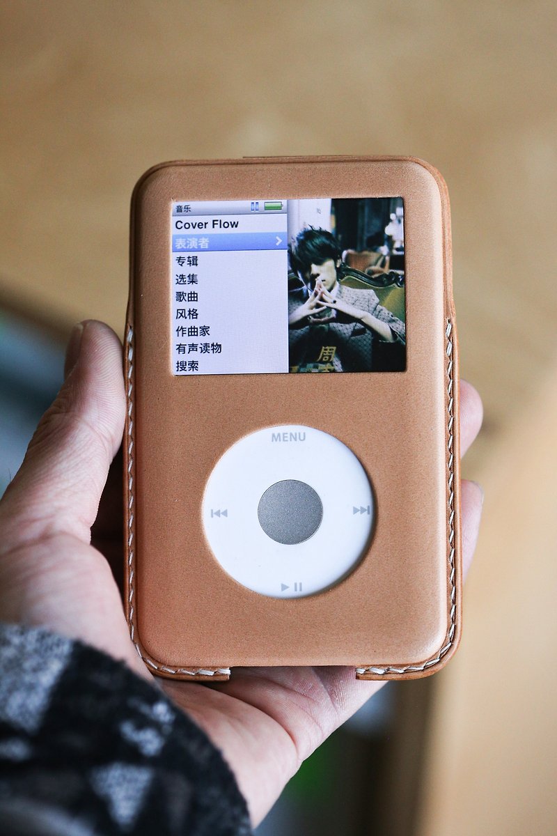 lucky five handmade genuine leather protective case for iPod classic 3rd generation ipc genuine leather protective case - เคส/ซองมือถือ - หนังแท้ 