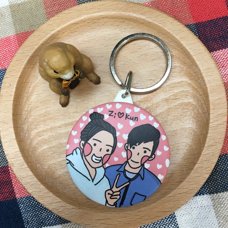 客製化手繪人像鑰匙圈 - 鑰匙圈/鑰匙包 - 塑膠 