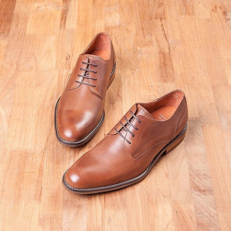 Vanger leisurely urban gentleman Derby shoes Va236 coffee - รองเท้าลำลองผู้ชาย - หนังแท้ สีนำ้ตาล