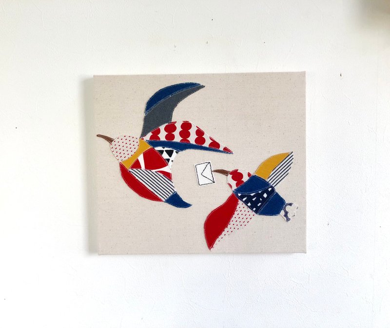 ファブリックパネル 鳥の手紙 - 海報/掛畫/掛布 - 棉．麻 多色