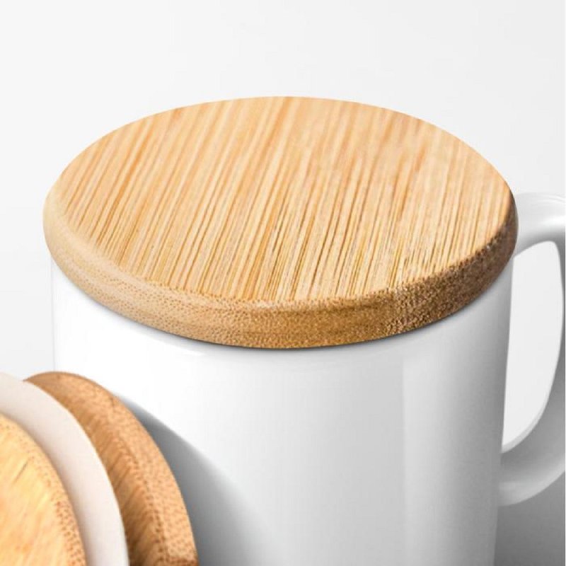 【Customized Gift】Japanese Bamboo Wood Sealing Cup Cover│Valentine's Day/Father's Day/Christmas/ - Other - Bamboo Orange