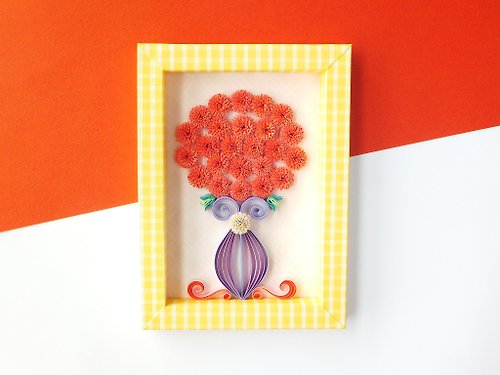 阿部吉手作趣 Colorful-Life 手作捲紙裝飾相框-花兒朵朵開 春暖花香擺飾