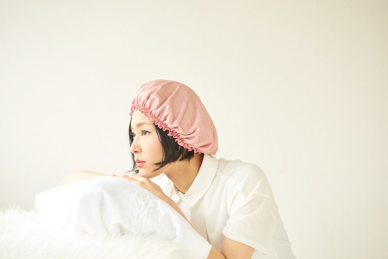 Made in Japan 100% Silk Night Cap for Hair Care and Skin Care - Hats & Caps - Silk Pink