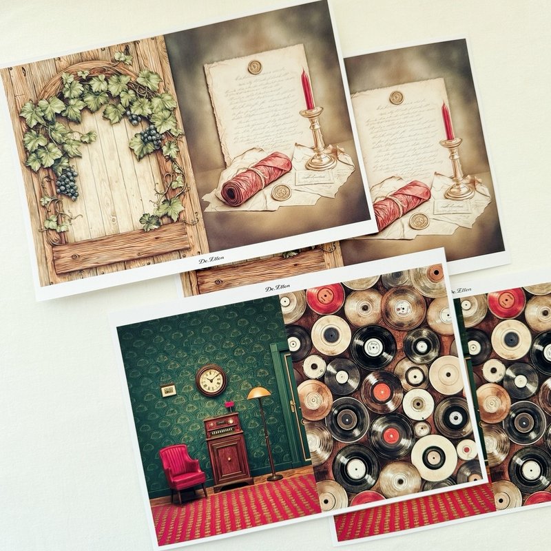 Z279-一組背景 - 貼紙 - 紙 